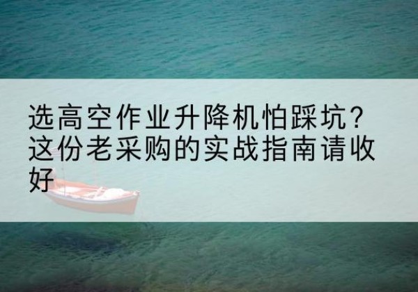 北湖高空作业升降机厂家推荐-选高空作业升降机怕踩坑？这份老采购的实战指南请收好